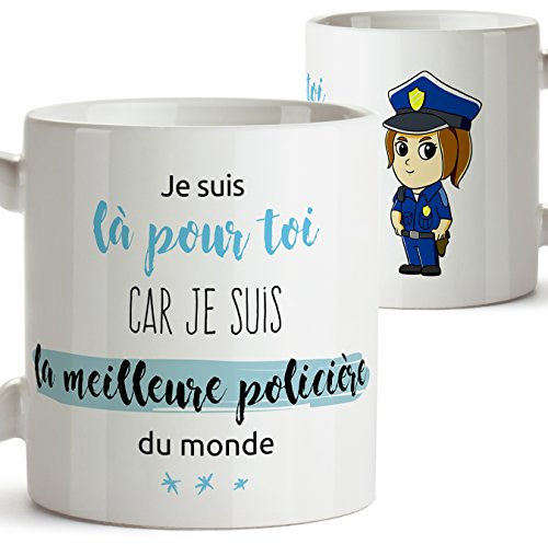 Tasse pour Une Policière - Je suis là pour toi Car Je suis Le Meilleur Policier du Monde - Mug/Tasse pour Les métiers/Professions. Cadeaux pour Les policiers