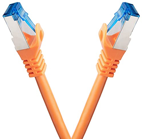 BIGtec Cable Ethernet CAT 7 2 piezas - 3m Cable de Red Ethernet naranja cable de conexión Cable LAN RJ45 CAT7 Cable patch