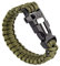 OUTLETISSIMO® BRACCIALE BRACCIALETTO PARACORD 3in1 MILITARE FUOCO FISCHIETTO SOPRAVVIVENZA SURVIVAL VERDE ET103