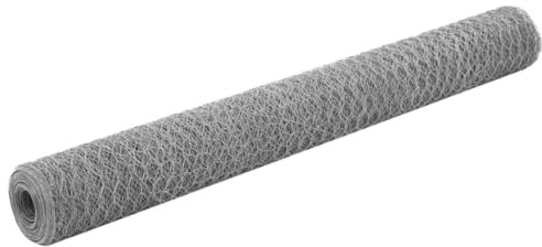 vidaXL Malla de Alambre Hexagonal Acero Galvanizado 25x1.2m Plateado Bricolaje