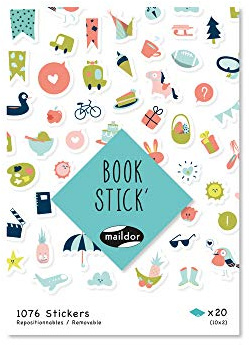 MY MANDARINE AE195C - Stickerbuch / Book Stick, 20 Bögen, A6 10,5x16 cm, (1076 Stickers), Journal, 1 Stück