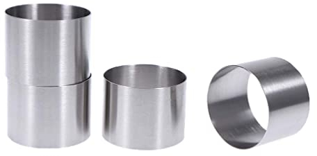 Cabilock 4St. Mini Tortenring Edelstahl Kuchenring Runde Backform Ausstechform Backrahmen Plätzchen Ring Plätzchenformen für Keks Gebäck Weihnachten Hochzeit Party Tortenkreationen