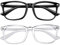 DripShip DRIP 2-Pack Blue Light Blocking Glasses Eyes Optics Computer Gaming Protect Filtering Men Women Anti Eyestrain Glare Headache Retro Vintage Fashion (Black + Transparent Clear)