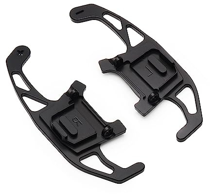 HIBEYO 2 Stücke Lenkrad Schaltwippen Verlängerung Paddles Lenkrad für VW GOLF GTI R R-line GTD GTE MK7 7 POLO GTI Scirocco 2019 Metall Paddle Shifter Extensions Innendekoration Zubehör Schwarz