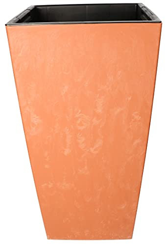 KOTARBAU® Pot de Fleurs 265x265x500 mm Imitation Béton Terre Cuite + Insert Décoratif
