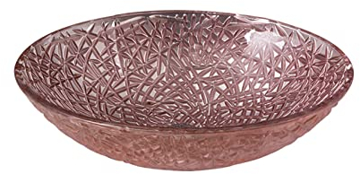 LHJK Oval Form künstlerische Arbeitsplatte Becken, luxuriös gehärtetes Glas Handwaschbecken, Badezimmerspülen, oberhalb der Counter Bowl,Rosa