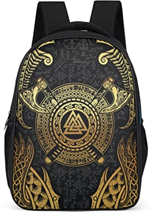Zbbfwu Wikingergott des Krieges Rucksäcke für Arbeit Reisen-Schul Rucksack-Geschenke für Mädchen und Jungen&Teenager bright gray Einheitsgröße