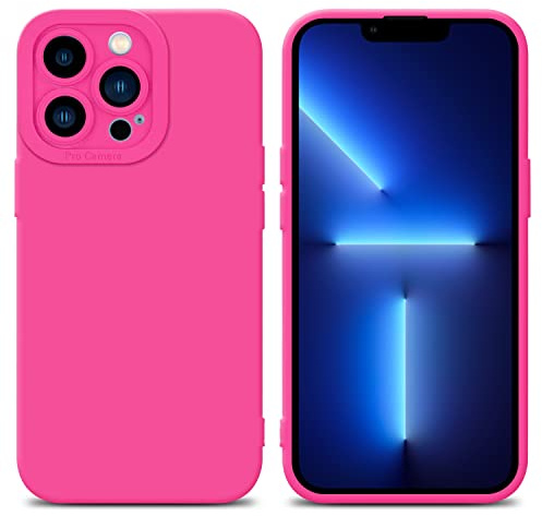 Cadorabo Hülle kompatibel mit Apple iPhone 13 PRO MAX Schutzhülle TPU Silikon Case Liquid Design mit Kameraschutz Slim Kratzfest Weiche Gummi mit Rundumschutz Case Hülle für iPhone 13 PRO MAX in Pink