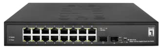 LevelOne GES-2118 Hilbert 18-Port Gigabit Smart Lite Switch, 16 x Gigabit RJ45, 2 x Gigabit SFP