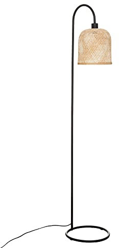 Atmosphera - Lampadaire Ali - métal et bambou - noir - H159 cm
