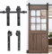 TRMLBE Set di Ferramenta per Porte Scorrevoli Sistema di Guide per Porte Scorrevoli in Legno Binario di Guida Set Completo di Accessori - 183 cm