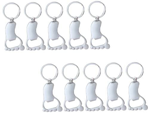 KICHOUSE 10 pièces Décapsuleur en forme de pied Porte-clés Décapsuleur décoratif portable et résistant à l'usure pour la maison Camping
