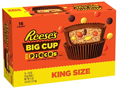 Reese's Milk Chocolate and Peanut Butter Big Cups with Pieces, pack of 16 x 79 g