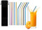 12 Pcs Pailles en acier inoxydable,Métalliques Colorées Pailles 6 mm pour Jus, Café, Milkshakes, Thé(5 droites,5 courbées,2 brosses)