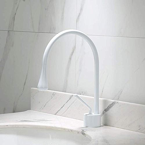 Küchenarmatur Küchenspüle Mischbatterien Monobloc Dual Hebel Chrom Messing Schwenkauslauf Mono, Kaltwärme Wasserhahn Gefäß Wasserhahn (Farbe: Chrom, Größe: 38 cm) (Weiß 30 cm) It's so kind of you