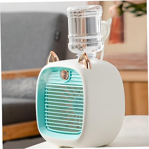 Mini ventilador de aire acondicionado, lindo enfriador de aire evaporativo portátil con 3 velocidades, ventilador de aire acondicionado personal USB y humidificador para el dormitorio de ofic