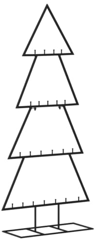 vidaXL Metall Weihnachtsbaum für Dekorationen, Christbaum mit Ständer, Platzsparend DIY Dekoration, Weihnachtsschmuck Weihnachtsdeko, Schwarz 125cm