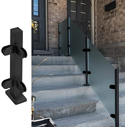 McgoS Balustradenpfosten 304 Edelstahl-Glasgeländerpfosten – 60 cm bis 145 cm Höhe, Glas-/Kunststoff-/Holz-/Acrylplattengeländer, Zaunpfosten-Handlauf, rostfrei (Farbe: Farbe Grau, Größe: Höhe