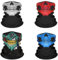 QHFlashbuy 4 Stück Sturmhauben Motorrad Totenkopf Maske,Multifunktionstuch Sturmmaske Skull Skelett Maske für Motorrad Mask Unisex Fahrrad Ski Halloween