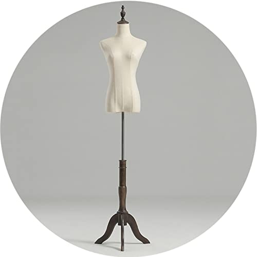 Weiblicher Schaufensterpuppen-Torso, Damen-Halbkörper-Kleiderform, Schaufensterpuppe für halbkörperförmige Kleidung ohne Kopf, 155–180 cm höhenverstellbar, 6 Modelle (E) ( )