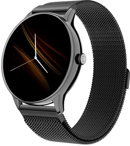 Noise Twist Go Smartwatch mit rundem Zifferblatt und BT-Anruf, 3,5 cm Display, Metallbau, 100+ Zifferblätter, IP68, Schlafüberwachung, 100+ Sportmodi, 24/7 Herzfrequenzüberwachung, Black Link,