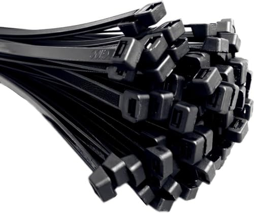 HORZEFIX Kabelbinder 100 Stück schwarz lang uv beständig Universalbinder 2,5/3,6/4,8/7,6 breit (3,60x 300 mm)