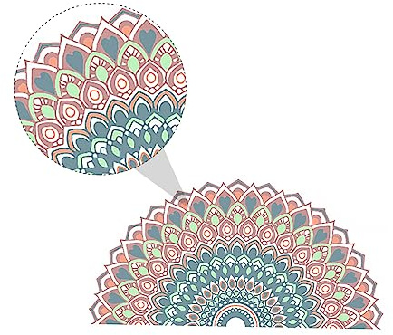 Veemoon Mandala Wandtattoo Selbstklebend Halbmandala Aufkleber Dekorativ für Schlafzimmer Wohnzimmer Glatte Oberflächen Entferntable
