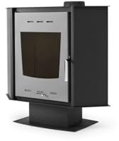 Estufa de leña rincón modelo P 14.3 kw | Chimenea de leña moderna para salón | Chimenea Estufa de leña esquinera, rinconera