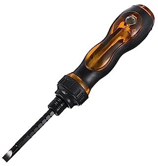 HOMSFOU Jeu de Tournevis à Cliquet Magnétique en Acier avec Poignée Ergonomique 2 Embouts Tournevis Portable à Double Usage pour L'électronique Et Les Travaux de Réparation