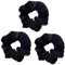 scicent Haargummis Klein 3 Stück Scrunchies aus Samt für Damen Weiche Elastische Haargummi Mode Haarbänder Damen Haarschmuck (Schwarz) - 01