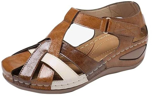 Sandales Et Nu-Pieds Femme Sandales Plage Femme Sandale Femme Sandales Et Mules Pour Femmes Sandale Plate Femme Sabot Orthopédique Femme Mules Transparentes Sandale Compensee Femme (Marron, 38)