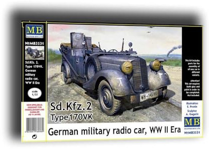 Master Box 3531 1/35 Modellbausatz Sd.Kfz 2 Typ 170 VK Deutsches Militär Funkauto WW II Era, grau, MB3531
