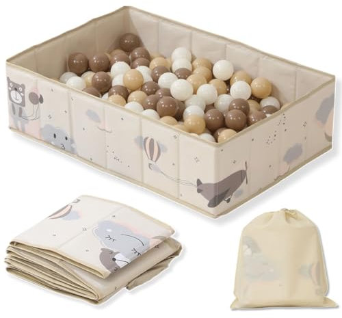RUGUIES- Piscina de Bolas Rectangular Plegable para niños hasta 3 años- Zona de Juegos portátil- para Uso Interior y Exterior- 83x53x30cm (Bolas no Incluidas).