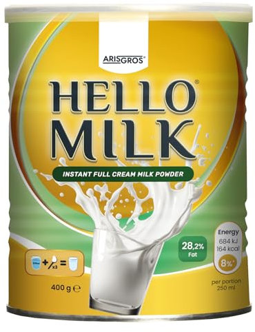 HELLO MILK 400g (Arisgros) - Lait en poudre entier instantané (Instant Full Cream Milk Powder) min. 28% de matières grasses