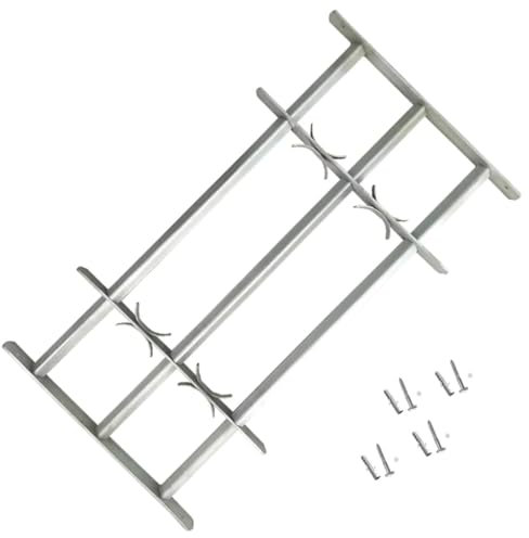 Grate per Finestre Regolabili 3 Barre Trasversali 700-1050 mm-Materiali da Costruzione (5,6KG)