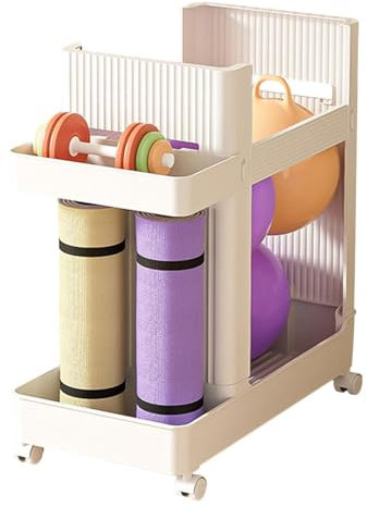 Yoga Mat Storage Organizer, Gym Equipment Holder Trolley, Sports Equipment Storage Rack For Foam Rollers, Yoga Blocks, Dumbbells, Yoga Wheels, Kettlebells