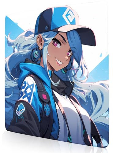 Tilt Grand Tapis de Souris Gamer XXL 50x50 cm | Tapis de Bureau Gaming Anti-Dérapant | Mouse Pad Imperméable pour PC et Accessoires Gaming | Tapis de Clavier (Misaki's Smile)