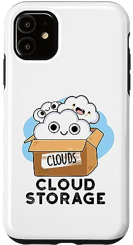Coque pour iPhone 11 Jeu de mots avec technologie amusante de stockage dans le cloud