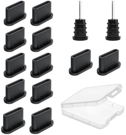 vjonnl USB C Staubschutz Stöpsel 12 Stück,USB C Schutz Port Für Typ-C Handy Und Tablet,Kompatibel iPhone 15 Google Samsung Galaxy Xiaomi Redmi XPLORA Motorola USB C schutzkappe.