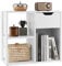 COSTWAY Bücherregal, Regal weiß, Würfelregal mit Schublade und 3 Fächern, Büroregal Holz, Standregal für Wohnzimmer, Schlafzimmer, Büro, Kinderzimmer