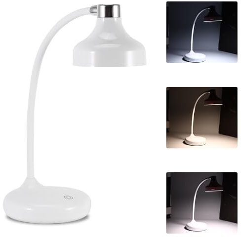 PZJFH Lampe de bureau, lampe de table LED, tactile, 3 couleurs et intensité variable en continu avec port USB, protection des yeux, lampe de lecture pour chambre, bureau, dortoir d'étudiant