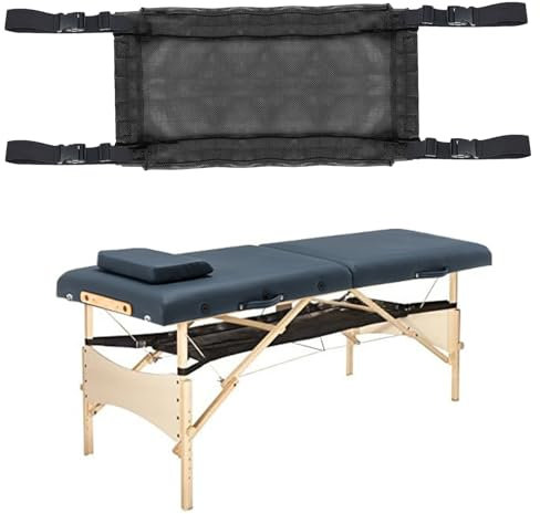 HOINCO Massage Porta Regal Hängematte, Massage Tisch Zubehör Extra große unter Schreibtisch Lagerung Mesh-Tasche für Kissen, Laken、Bolster und Zubehör, schafft mehr Platz unter Ihrem Tisch (Schwarz)