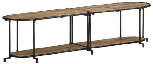 vidaXL Meuble TV 160x42x40 cm Bois Massif de manguier Brut, Banc TV, Meuble HiFi, Console TV, Buffet TV, Meuble multimédia, Placard TV