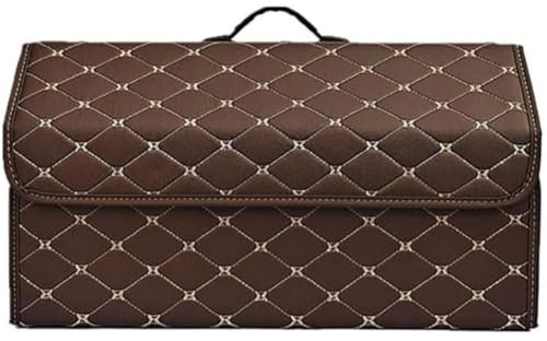 LJHGYUOAYT Auto Leder Kofferraum Organizer für Citroen Jumpy/Dispatch Jumper/Relay, Faltbare Aufbewahrungsbox Taschen Kofferraumtasche Wasserdicht Innenraum Zubehör,C/Coffeestyle-L