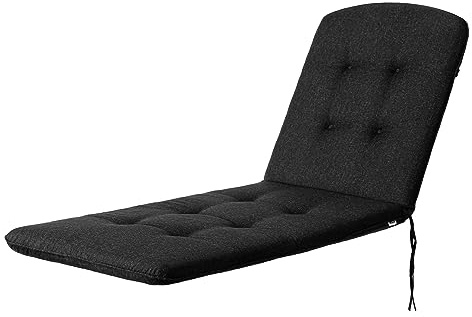 Bjird - Liegenauflage mit Gummibändern, Auflage für Gartenliege 185x60x6 cm - Polsterauflage für Sonnenliege, Auflagen für Deckchair - wasserdicht, doppelseitig - Schwarz
