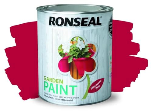 ARUUJ - Garden Paint, Fence Paints, Weather Resistant Outdoor Matt Paints, Water Based Paint For Sheds, Metal, Terracotta, Easy to Apply, Long-Lasting Colour & Protection (Moroccan Red, 750ML)