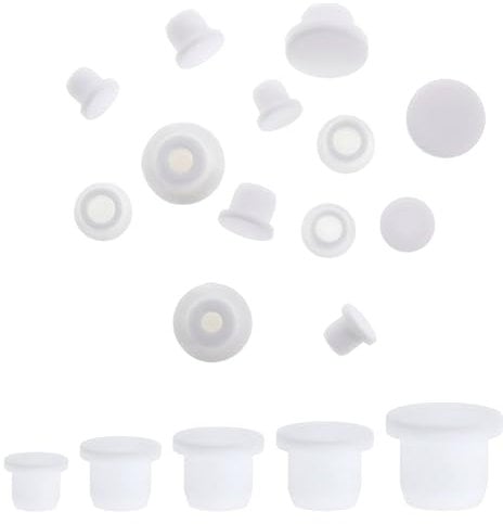 Ymapinc 25 Pcs Salt and Pepper Stoppers Plugs Silicone Water Bottle Stopper Replacement Plug (10 12 13 15 16 mm) Salt Shaker Plug for Pots Bottles Pipes