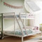 Hochbett, Etagenbett, Hochbett 90x200 | Kinderbett mit großem 140x200 cm Bett unten, EN 747-zertifiziert, stabil & robust | 206x147x145 cm (BxTxH) | mit Matratze | Weiß