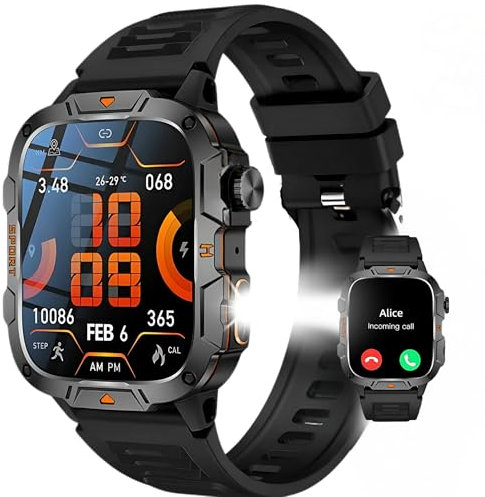 Smart Watch for Men Women Kids, Fitness Tracker with Bluetooth Calling, Heart Rate Monitor, SpO2, Sleep Tracker, Step Counter, Sports Watch, Waterproof, Android iPhone Compatible, Best Gift (Black)