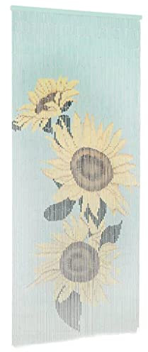Rideau de porte élégant en bambou avec 90 brins de bambou - Silencieux et efficace - Moustiquaire pour la maison, le jardin - 90 x 200 cm